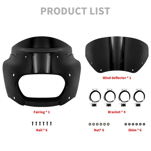 Máscara de carenado de faros ABS negra para Harley Softail M8 Fat Bob 18-2023 - Imagen 2 de 13