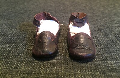 Chaussures Cuir Pour Poupée Ancienne – Type Jumeau S.F.B.J. – Taille 7 Cm – France