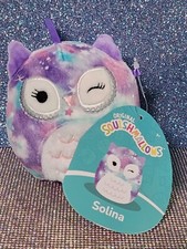 Squishmallows Christmas Holiday Plush Ornament 4" Solina the Galaxy Owl NWT Star