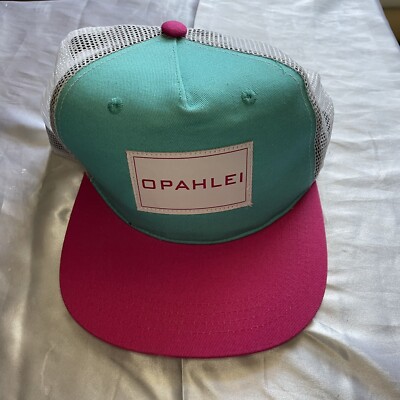 Opahlei Hat Snap Back Womens Mesh Turquoise Pink Adjustable Trucker Flat  Bill