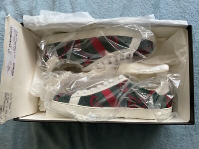Gucci Ace Sneakers (Size 7.5 - Mens, Green velvet & Red GG web accents)