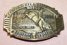 1994 Wild Bill Hickock Rodeo Abilene Kansas Brass Belt Buckle