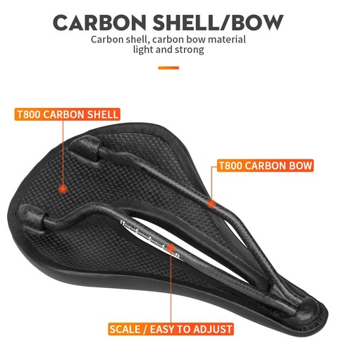 Full Carbon Saddle 143/155MM MTB/Road Bike Saddle Super Light Leather Cushions - Picture 18 of 23