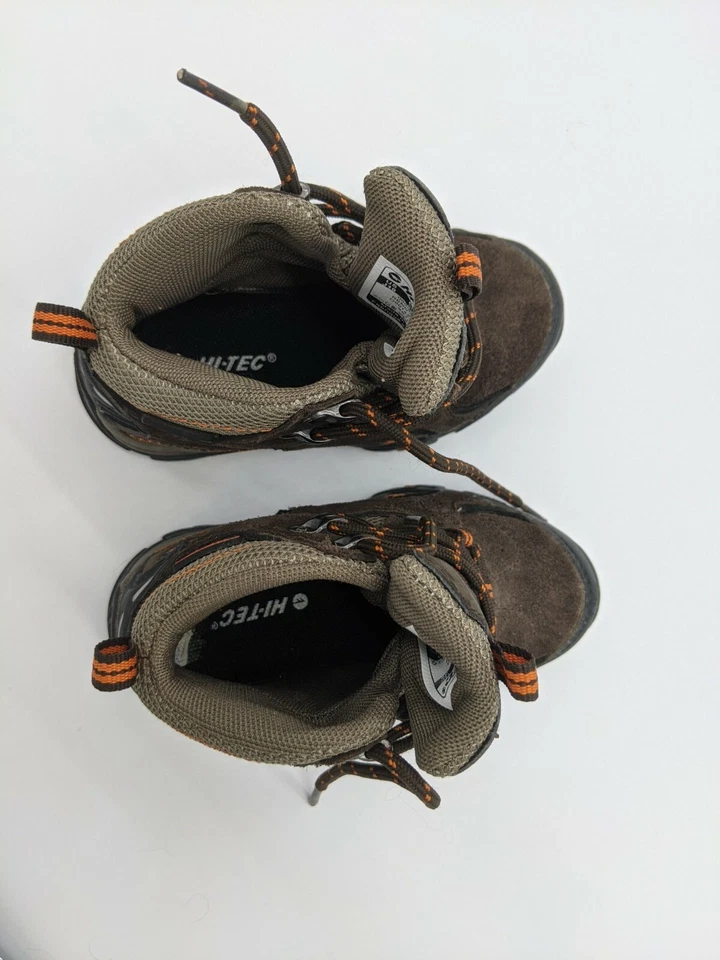 Туристические ботинки Hi-Tec Reno WP Jr коричневые желтовато-коричневые оранжевые размер J10 обувь США водонепроницаемые - Изображение 3 из 4