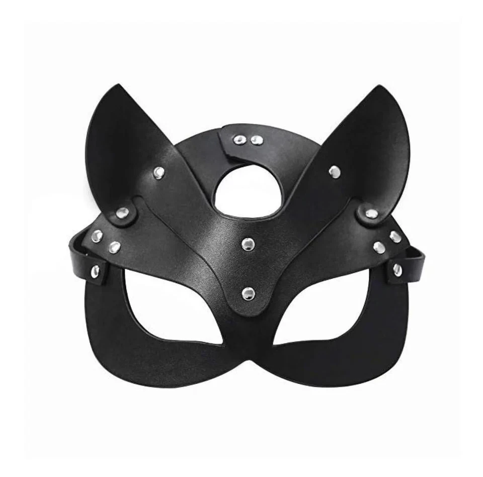 Hot Black Cat Mask for Adult Cosplay Bedroom Play Costume Women Men All Genders - Image 2 of 3