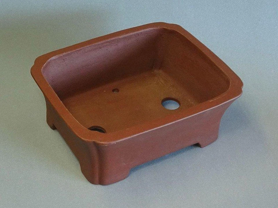 Bonsai pot Tokoname SHIBAKATSU Rectangle pot W18.3cmD15cm H7cm Brown Unglazed - Image 2 of 4