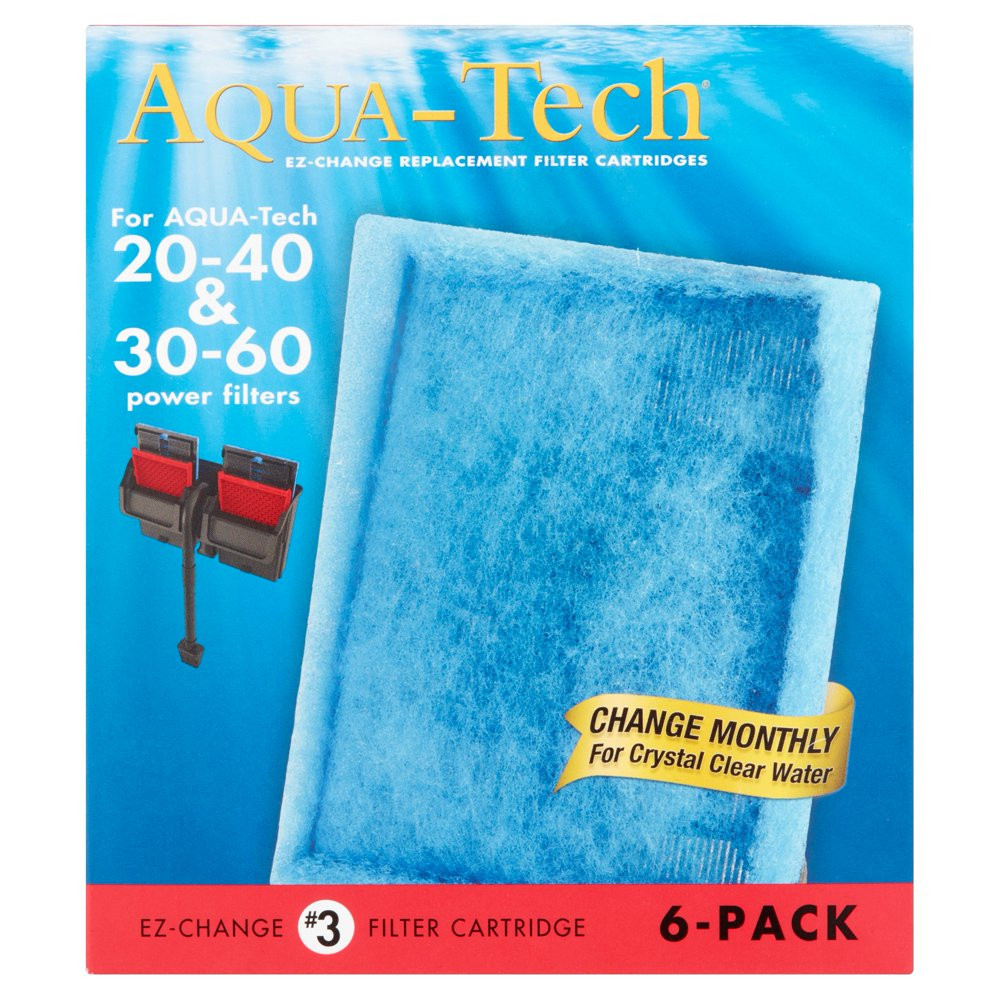 Aqua-Tech Ez-Change Replacement #3 Aquarium Filter Cartridge, 6 Pack