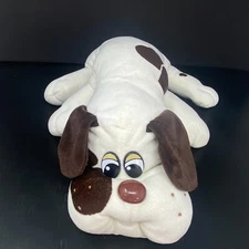 Vintage Tonka Pound Puppies White Dog Plush Brown Spots 18" Stuffed Animal Large