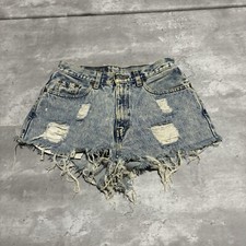 Vintage Levi's Shorts Women's 6 Mis M Acid Wash Distressed 27" Waist 2" Inseam