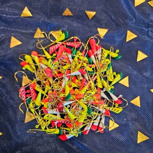 100 Mixed Painted Shad Dart Jigheads 1/16 oz Fishing Hooks Lures Bait Tackles