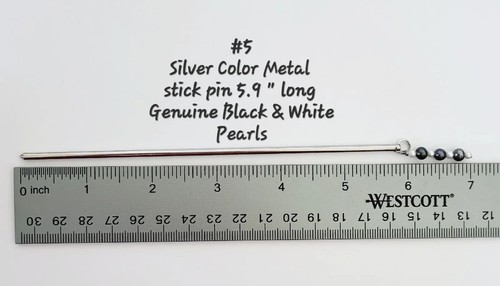 Genuine PEARL, TURQUOISE HAIR PIN HAIR STICK PIN - Picture 11 of 14
