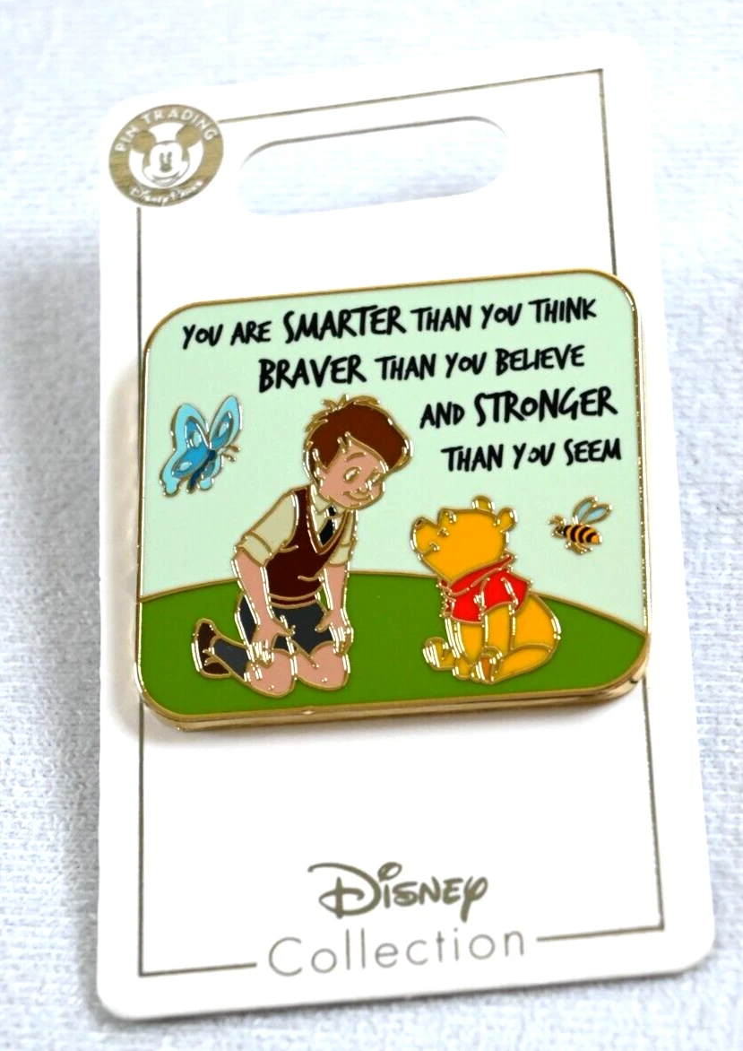 Disney CHRISTOPHER ROBIN & WINNIE THE POOH Smarter Braver Stronger Pin