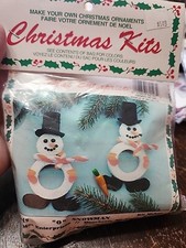 VTG Merri Mac Christmas Ornament Kit 0 Snowman 21-47 Makes 2 Styrofoam