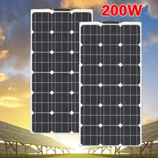 200W Watt Flexible Solar Panel Mono 12V Battery Charging Home RV Camp Power Boat