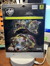 NEW Auto Drive Colorful Pet Decals DOG CAT set