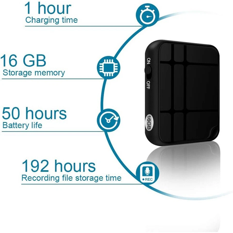 Small Voice Recorder MP3 Player Sound Activated Audio Recorder Professional Dic - Image 4 of 4