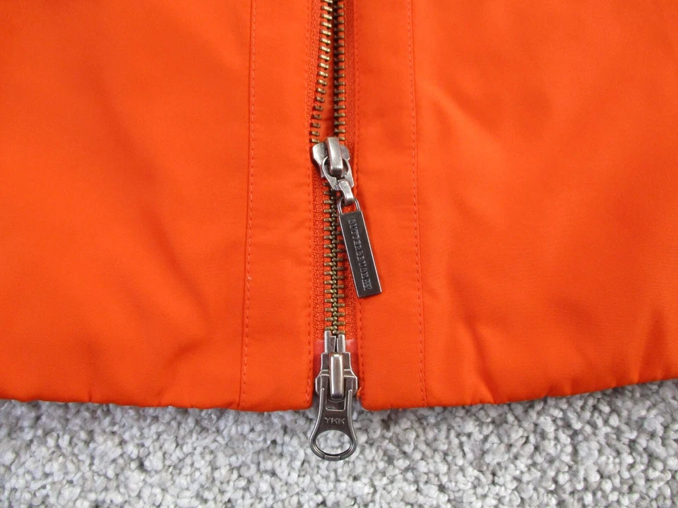 Chaleco de gelatina Smuckers vintage adulto pequeño cremallera completa naranja bordado logotipo 90 RARO Foto 3 de 4