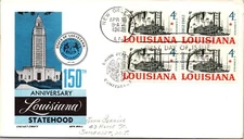 FDC 1962 SC #1197 Cachet Craft / Boll - New Orleans LA - Block Of 4 - J5809