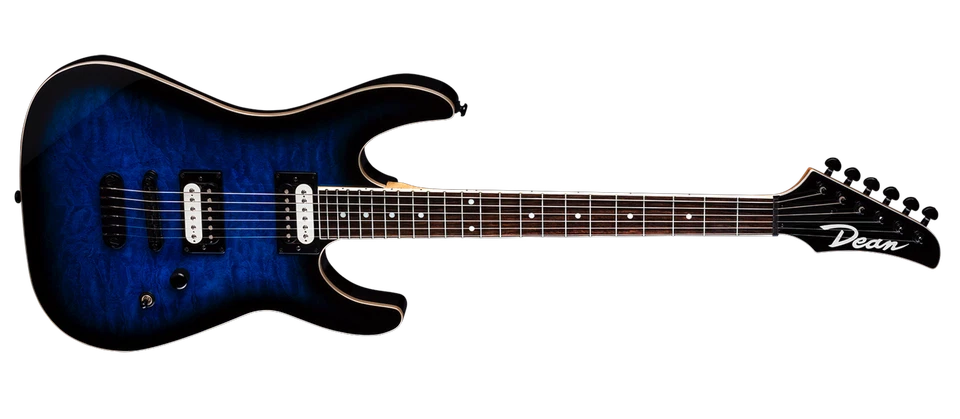 Guitarra Eléctrica Dean MDX, Edredón de Arce, Acabado Trans Blue Burst, Modelo MDX QM TBB Foto 2 de 3