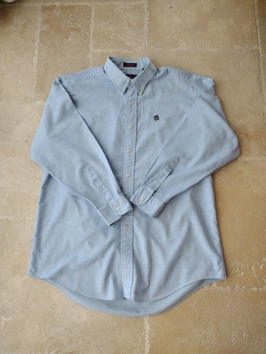 VTG Chaps Ralph Lauren Button Down Shirt Man's 17.5 32 / 33 Blue Long Sleeves - Picture 2 of 14