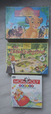 Kinder Brettspiele Peterson & Findus , König der Löwen,  Kinder Monopoly Junior