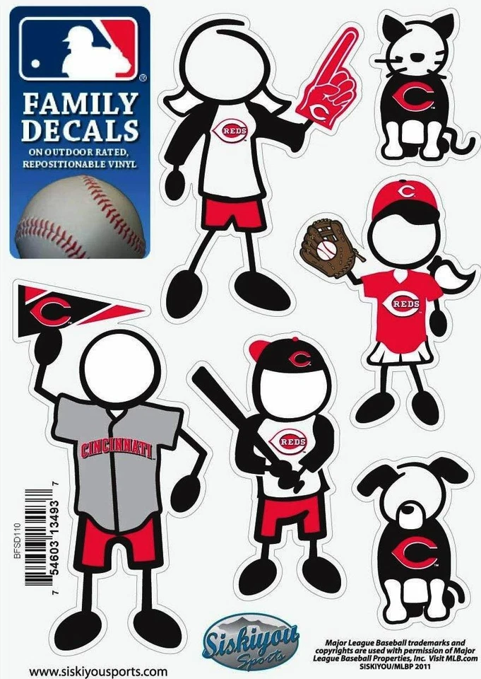 Cincinnati Reds Outdoor Rated Vinyl Family Decals MLB Licensed Baseball - Image 2 of 3
