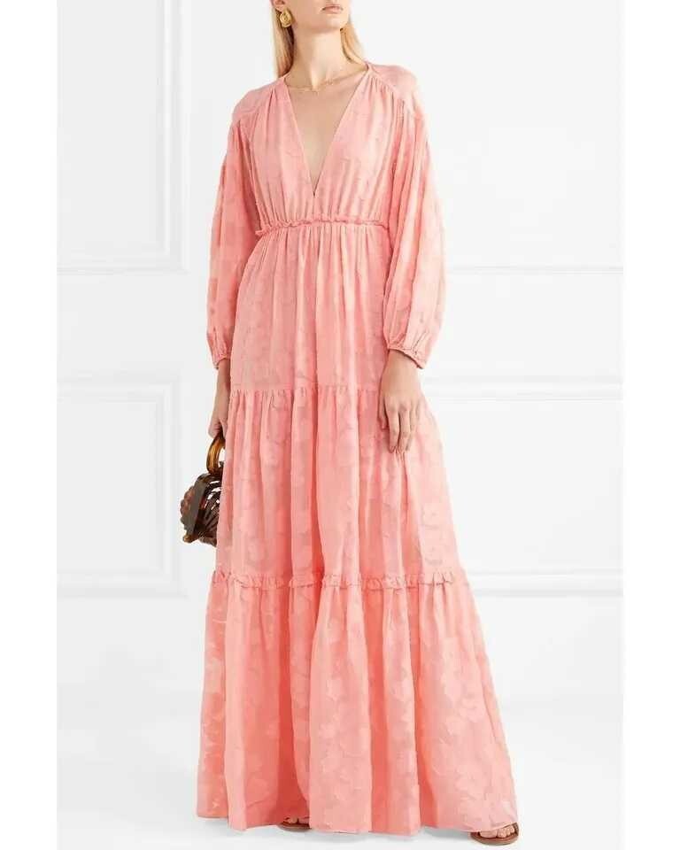 送料込/関税込■Ulla Johnson■花柄シルク混マキシドレス ULLA JOHNSON Margaux Floral Sheer Tiered Silk Blend Maxi