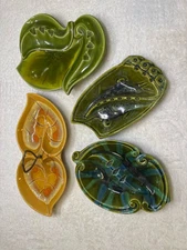 MCM Pottery Mid Century Modern Drip Glaze Ashtray California Originals VTG 4 Pcs