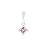Cavill Rhodolith SilberanhäNger 925 Sterlingsilber Florales Kreuz Rosa 0,063Ct