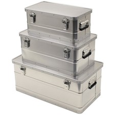 NATO MILITARY LOCKABLE TRANSPORT BOXES ALUMINIUM BOX 34L 55L 100L SET OF 3
