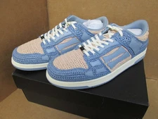 Amiri Raffia Skeleton Low-Top Sneakers Blue Size 44 Men’s Authentic - New