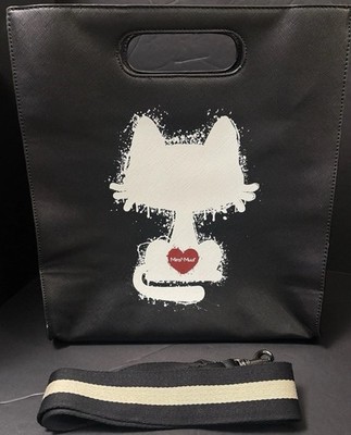Rare!~Mimi Mua (Italian) Black Tote w/Cat Silhouette~SO CUTE! #Kitty#Cat