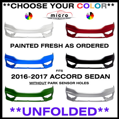 NEW FRONT BUMPER FOR 2016-2017 ACCORD SEDAN PAINTED CHOOSE YOUR COLOR HO1000302