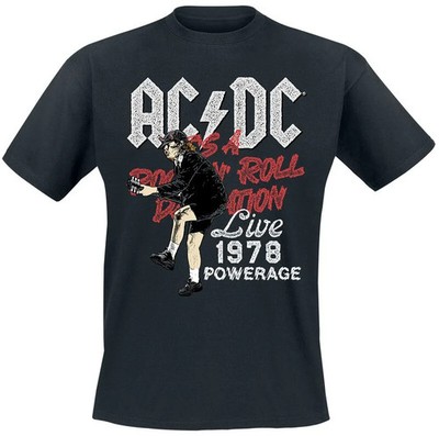 ACDC T-Shirt Herren Live 78 schwarz Band-Merch, Bands 100% Baumwolle
