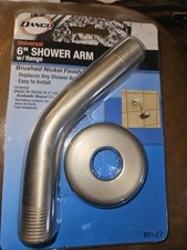 Shower Arm & Flange 1/2" Chrome Finish DANCO  6” Bathroom Universal Fitment. New