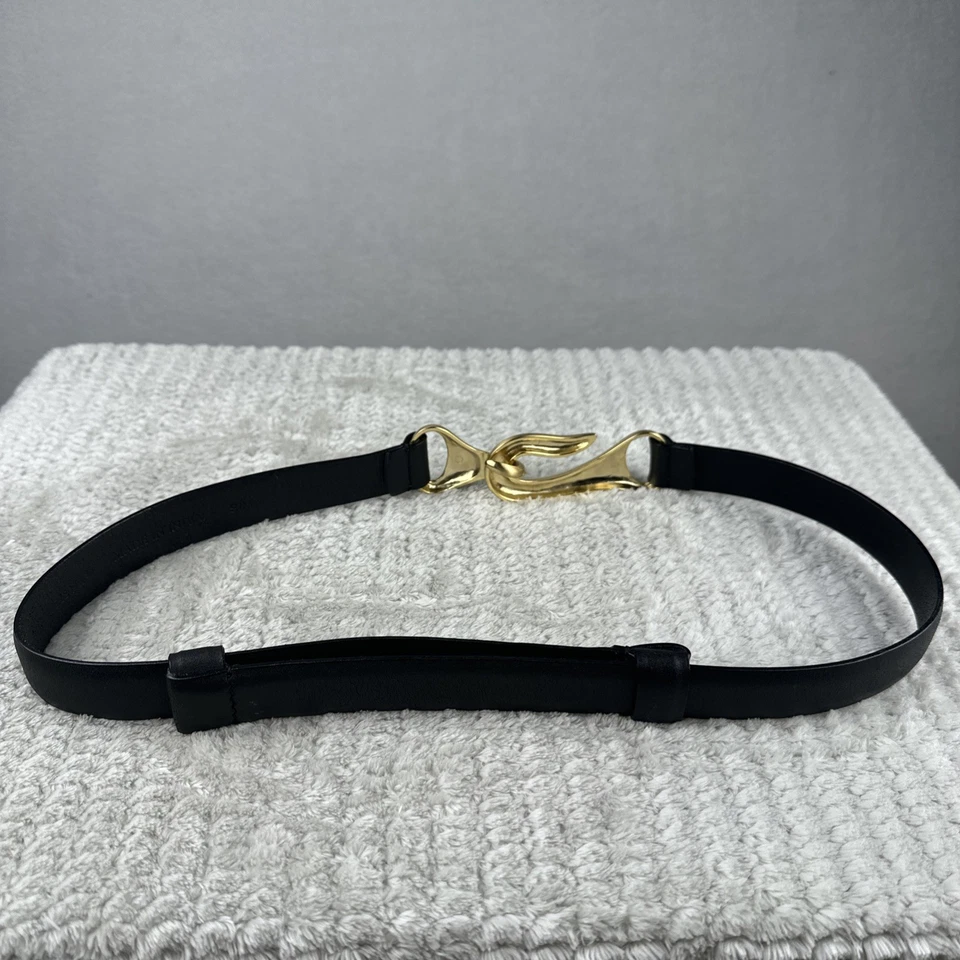 Chicos 皮革可调节黑色皮带联锁钩金色五金件尺寸 S/M — 第 4/4 张图片