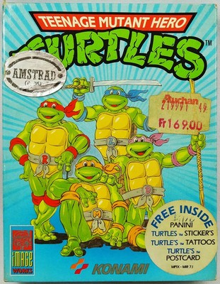 TMNT Ninja Turtles - Konami - Leerkarton und Spielanleitung Software Amstrad CPC D