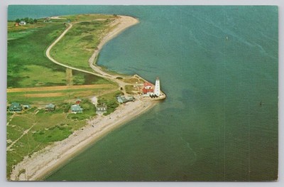 Lynde Point Lighthouse Old Saybrook CT Aerial View Postcard Sedge Le Blang