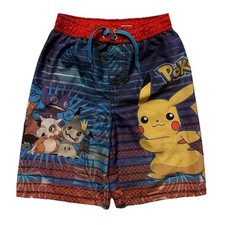 Pok mon Pikachu Swim Trunks Board Shorts Boys Size Large 10/12 Swimwear