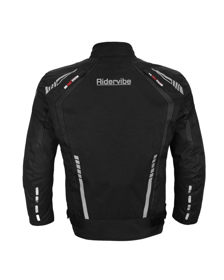 Chaqueta acolchada premium para hombre negra textil motocicleta motociclista corredor CE armadura Foto 4 de 4