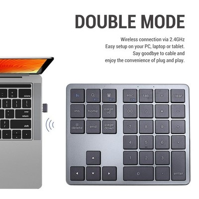 PC Laptop kabelloses Bluetooth Keypad Nummernblock Ziffernblock 35Tasten Keypads