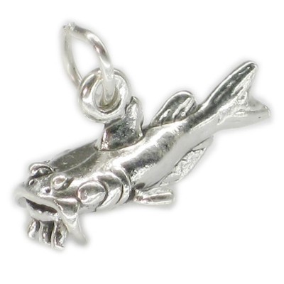 Catfish sterling silver charm .925 x 1 Cat Fish Fishes charms.