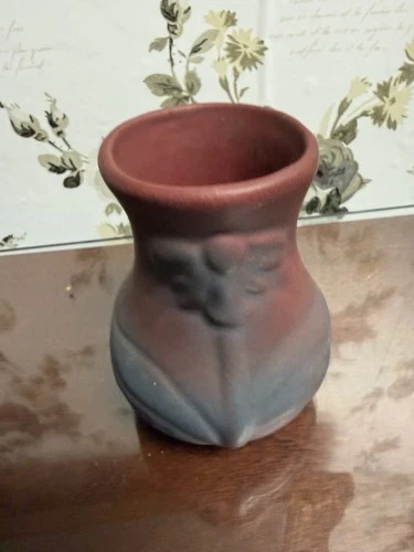 Vintage American Van Briggle Arts & Crafts Pottery Vase Foral Pattern