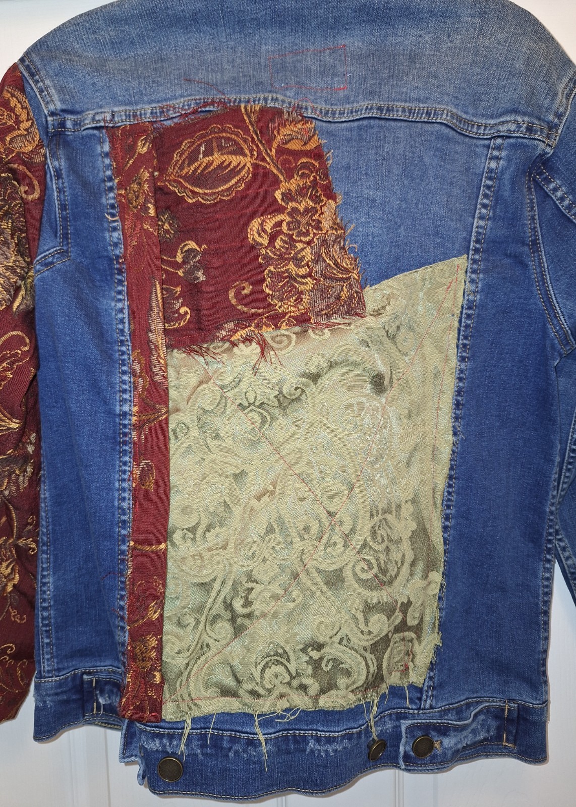 Boho GIGI Denim Jacket Customized Patchwork Tapes… - image 7