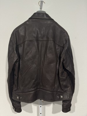 $10k RARE Tom Ford Leather Jacket Brown Cafe Racer Biker Zip Size