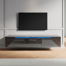 140 160 180cm High Gloss Floating TV Stand Unit Living Room LED Storage Cabinet