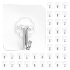 Adhesive Hooks for Hanging,Adhesive Wall Hooks,36 Pcs15LB Sticky Hooks,Clear ...