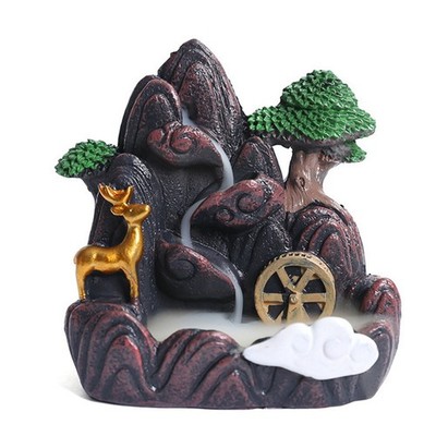 High Mountain Flowing Waterfall Backflow Weihrauchbrenner Home Fragrance Di8624