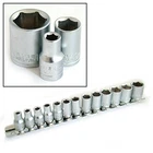 14 PIECE CHROME VANADIUM 1/4" DRIVE METRIC SOCKET SET ON RAIL