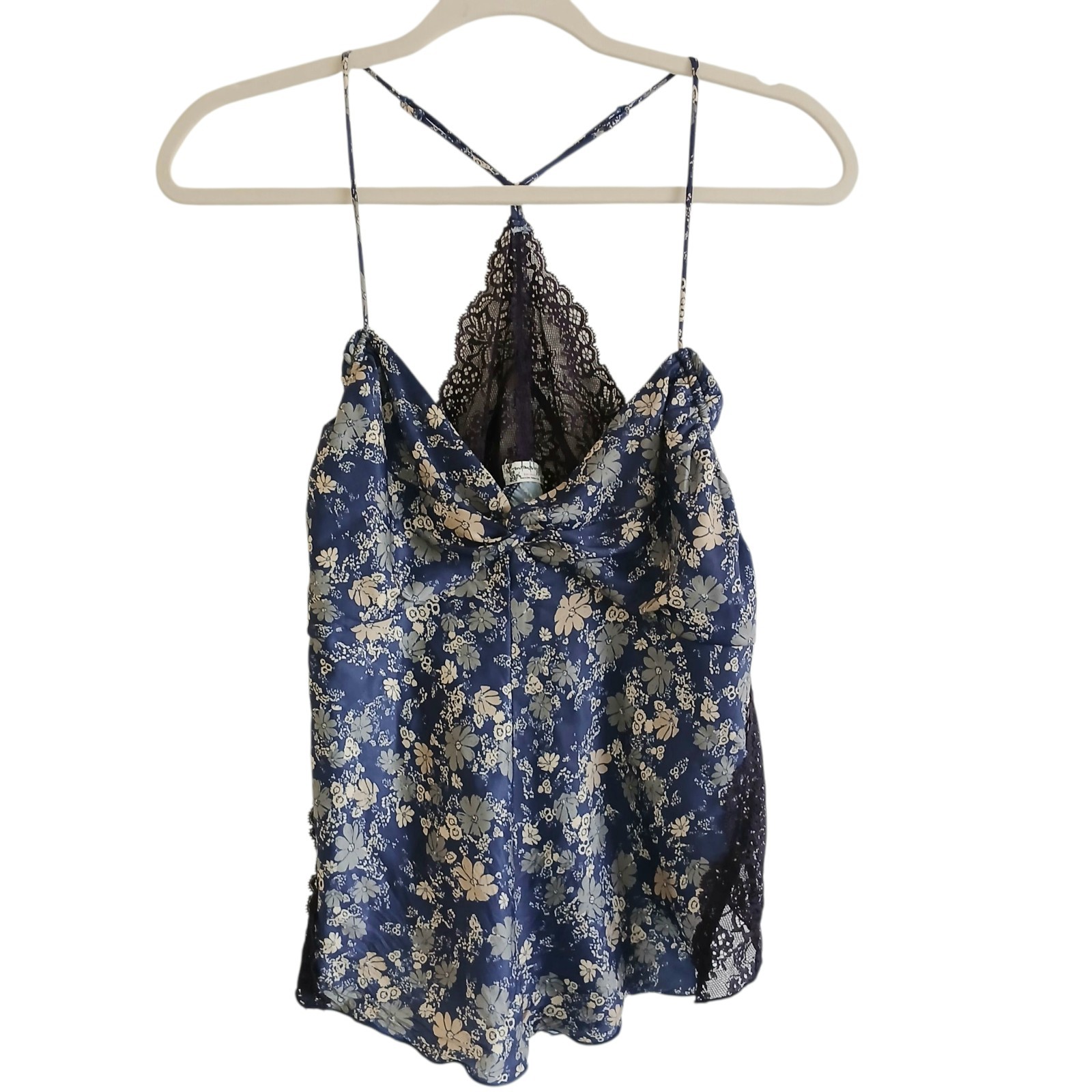 Intimately Free People Floral Lace Cami Top Women’s M Blue Coquette Cottagecore